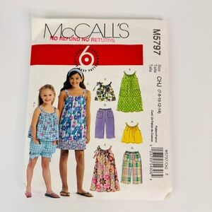 McCall's Sewing Pattern for Girls' Outfits M5797 7 8 10 12 14 CUT